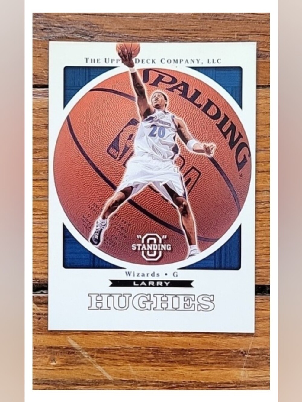 Spalding Basketball Card with LARRY HUGHES NBA